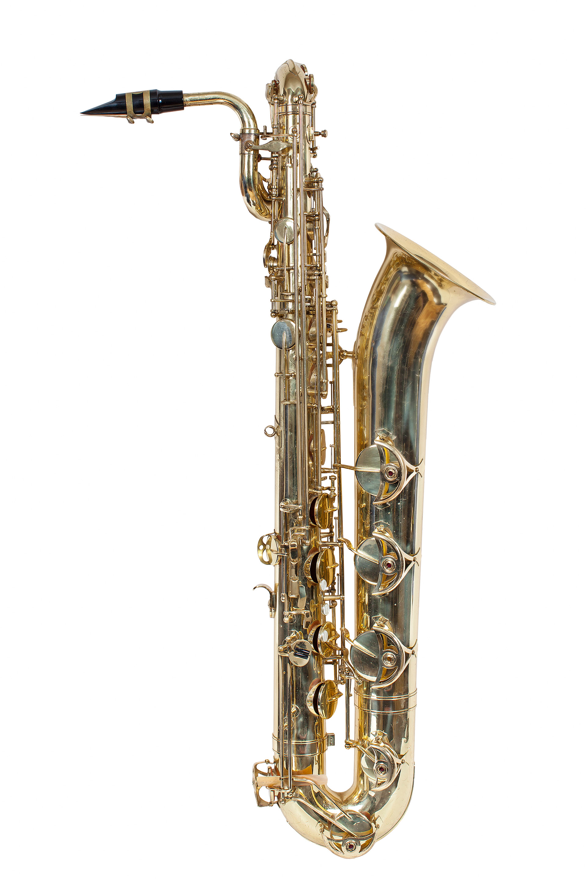 baritone saxophone on white background